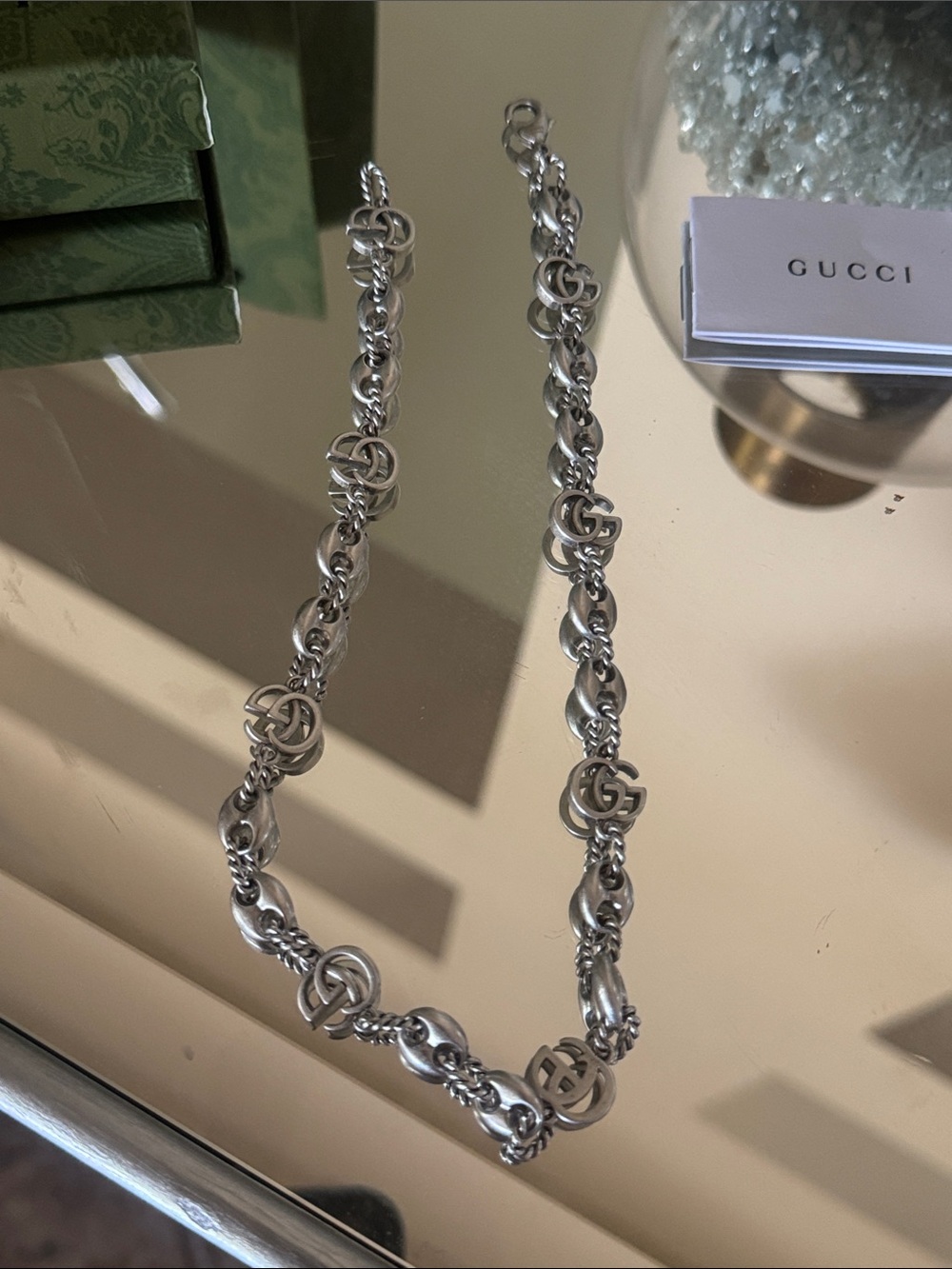 Gucci Silver Interlocking G Link Necklace - Picture 6 of 7